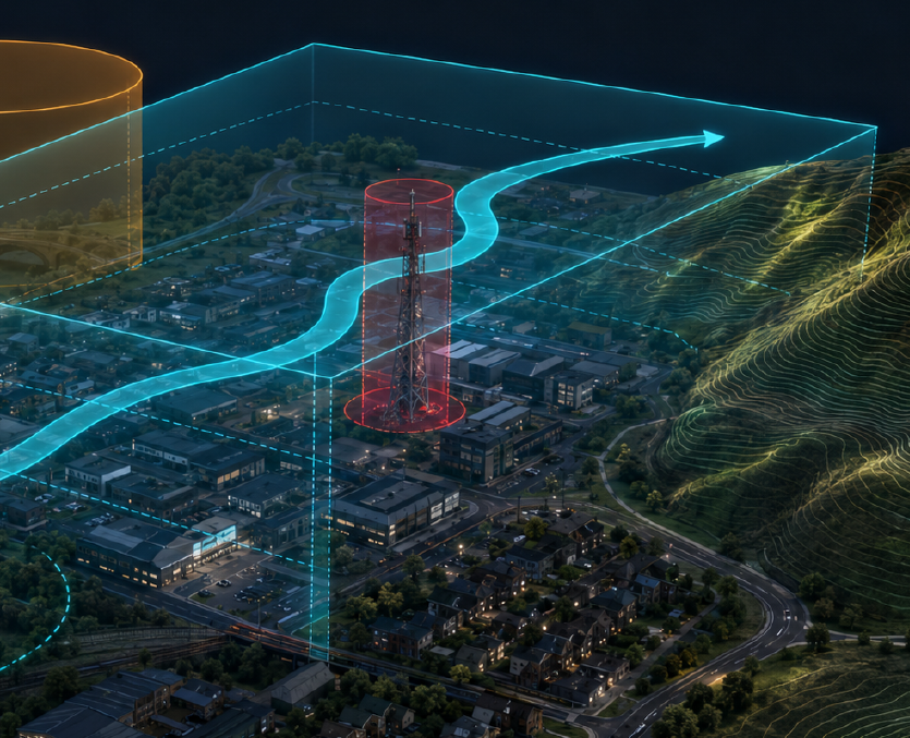 Digital spatial view representing South Wales site intelligence
